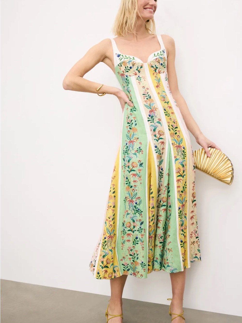 NWT FARM Rio Delicate Floral Stripes Maxi Dress - Picture 2 of 4